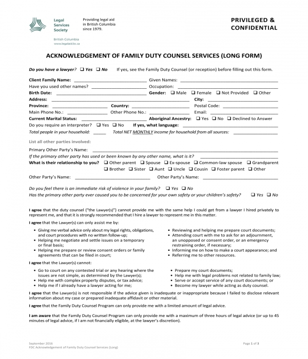 Acknowledgement of service form d10 pdf files